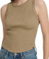 Petite Ribbed Banded Crewneck Tank Top