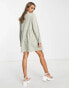 Фото #3 товара ASOS DESIGN cotton mini smock shirt dress in khaki