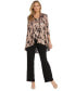 ფოტო #1 პროდუქტის Petite Metallic Swing Jacket, Tank and Pants 3-Pc. Set