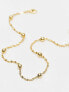 Фото #3 товара ASOS DESIGN 14k gold plated short necklace with ball and twist chain detail