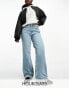 ASOS DESIGN Hourglass wide leg dad jeans in mid blue