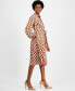 ფოტო #3 პროდუქტის Women's Printed Satin Tie-Waist Midi Dress