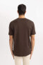 Erkek T-shirt V7699az/bn192 Brown