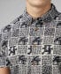 ფოტო #5 პროდუქტის Men's Checkerboard Paisley Print Short Sleeve Shirt