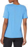 Columbia 280296 Bluebird Day Relaxed V Neck, Harbor Blue Heather,Size 2X Plus