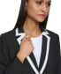 Women's Colorblocked Cropped Single-Button Blazer