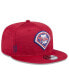 Фото #4 товара Men's Red Philadelphia Phillies 2024 Clubhouse 9FIFTY Snapback Hat