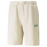 Фото #1 товара Puma Embroidered Logo Textured Shorts Mens Beige Casual Athletic Bottoms 5390970