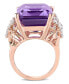 Amethyst (20 ct. t.w.) and Diamond (1-3/4 ct. t.w.) Multi-Shape Floral Ring in 14k Rose Gold