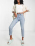 Topshop cropped mid rise with raw hems straight jean in bleach