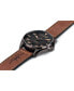 ფოტო #3 პროდუქტის Men's Swiss Automatic Khaki Pilot Brown Leather Strap Watch 42mm