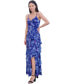 Women's Ruffled Floral-Print Sleeveless Chiffon Gown