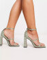 ASOS DESIGN Wide Fit Nonda block heeled sandals in sage green