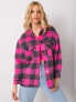 Фото #4 товара Женская теплая рубашка в клетку с карманами розовая Factory Price
