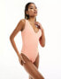 Фото #8 товара River Island textured swimsuit in coral