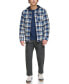 Фото #4 товара Men's Cotton Quilted Shirt Jacket with Fleece Hood