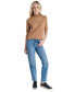 ფოტო #4 პროდუქტის Women's Stud Logo Mock Neck Elbow-Sleeve Sweater