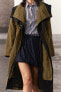 Zw collection long contrast trench coat