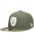 Фото #1 товара Men's Olive Milwaukee Brewers Logo White 59Fifty Fitted Hat