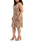Фото #3 товара Plus Size Printed Faux-Wrap Sheath Dress