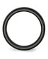 ფოტო #3 პროდუქტის Black Ceramic Ridged Edge Brushed Wedding Band Ring