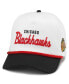 ფოტო #1 პროდუქტის Men's White/Black Chicago Blackhawks Roscoe Washed Twill Adjustable Hat