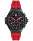 Men's Chronograph Red Silicone Strap Watch 46mm