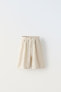 Long linen bermuda shorts