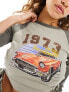 Фото #3 товара Urban Revivo long sleeve raglan t-shirt with ruched sides and car graphic