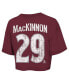 Фото #3 товара Women's Nathan MacKinnon Maroon Colorado Avalanche Behind the Net Boxy Name Number Cropped T-Shirt