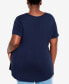 Plus Size V Cut Out Short Sleeve Top