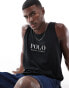 Фото #1 товара Polo Ralph Lauren lounge vest with chest text logo in black