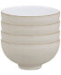 Natural Canvas Stoneware Collection 4-Pc. Rice Bowl Set