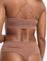 Фото #2 товара Ellesse seamfree bralette and high waisted thong in brown