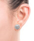 ფოტო #2 პროდუქტის Cultured Freshwater Pearl (7-8mm) & Lab-Created White Sapphire Flower Stud Earrings in Sterling Silver
