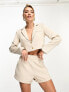 Фото #1 товара In The Style tailored short co-ord in cream