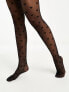 New Look heart tights in black