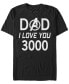 Фото #2 товара Marvel Men's Avengers Endgame I Love You 3000 Dad, Short Sleeve T-shirt