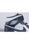 Air Jordan 1 Mid White Metallic Gold Obsidian Erkek Spor Ayakkabı 554724 174