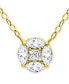 Cubic Zirconia Princess & Marquise Cluster Pendant Necklace, 16" + 2" extender, Created for Macy's