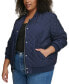 Plus Size Quilted Bomber Jacket