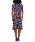 Фото #4 товара Petite Printed Jersey A-Line Midi Dress
