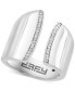 ფოტო #1 პროდუქტის EFFY® Diamond Wide Cuff Ring (1/10 ct. t.w.) in Sterling Silver