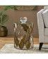 Glam Fish Scale Side Table With Tempered Glass Top