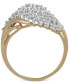 ფოტო #4 პროდუქტის Diamond Diagonal Cluster Ring (1 ct. t.w.) in 10k Gold