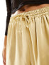 Flounce London Petite satin floaty trousers in gold