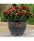 Фото #3 товара Outdoor Tulip Banded Plastic Planter Toffee 13 Inches