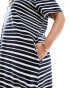 ONLY Curve short sleeve pocket dress in stripe