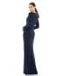 ფოტო #2 პროდუქტის Women's Ieena Long Sleeve Ruched Jersey V-Neck Gown