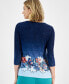 Фото #2 товара Women's Printed 3/4-Sleeve Top, Created for Macy's